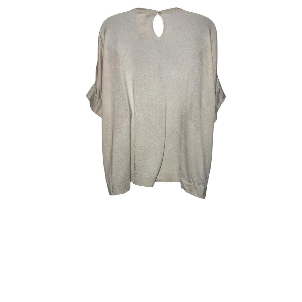 Akris Poppies Print Mulberry Silk Knit Oversized Designer Top Quiet Luxury Sz 8 - Picture 4 of 10